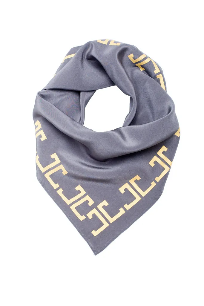 Belmont Square Scarf, Gray   Gold
