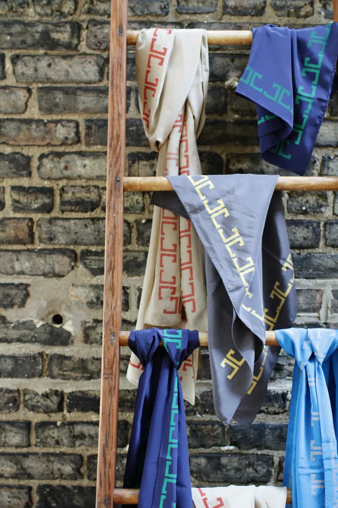 Belmont Square Scarf, Gray   Gold