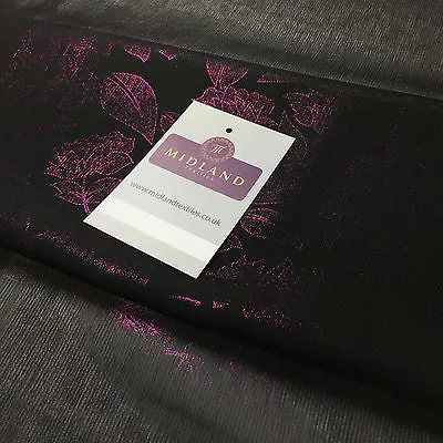 Black Floral Crinkle foggy foil chiffon printed dance fabric 44" M694 Mtex