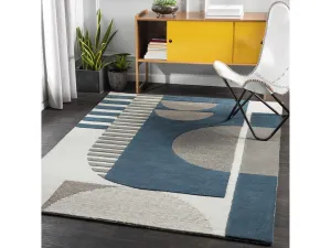 Brooklyn Blue&Gray Modern Wool Rug