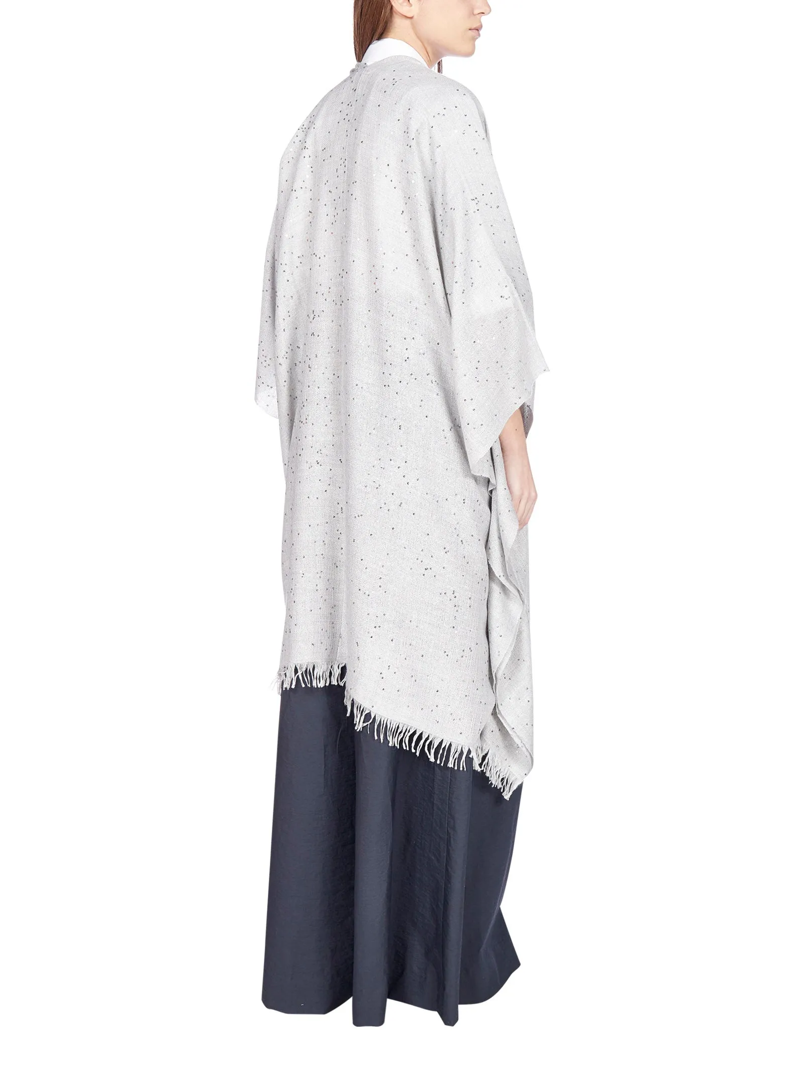 Brunello Cucinelli Sequined Frayed Shawl