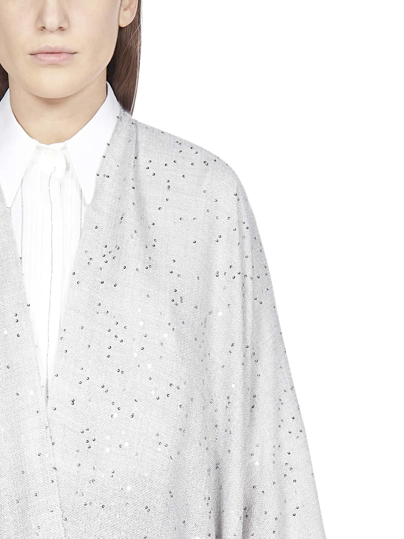 Brunello Cucinelli Sequined Frayed Shawl