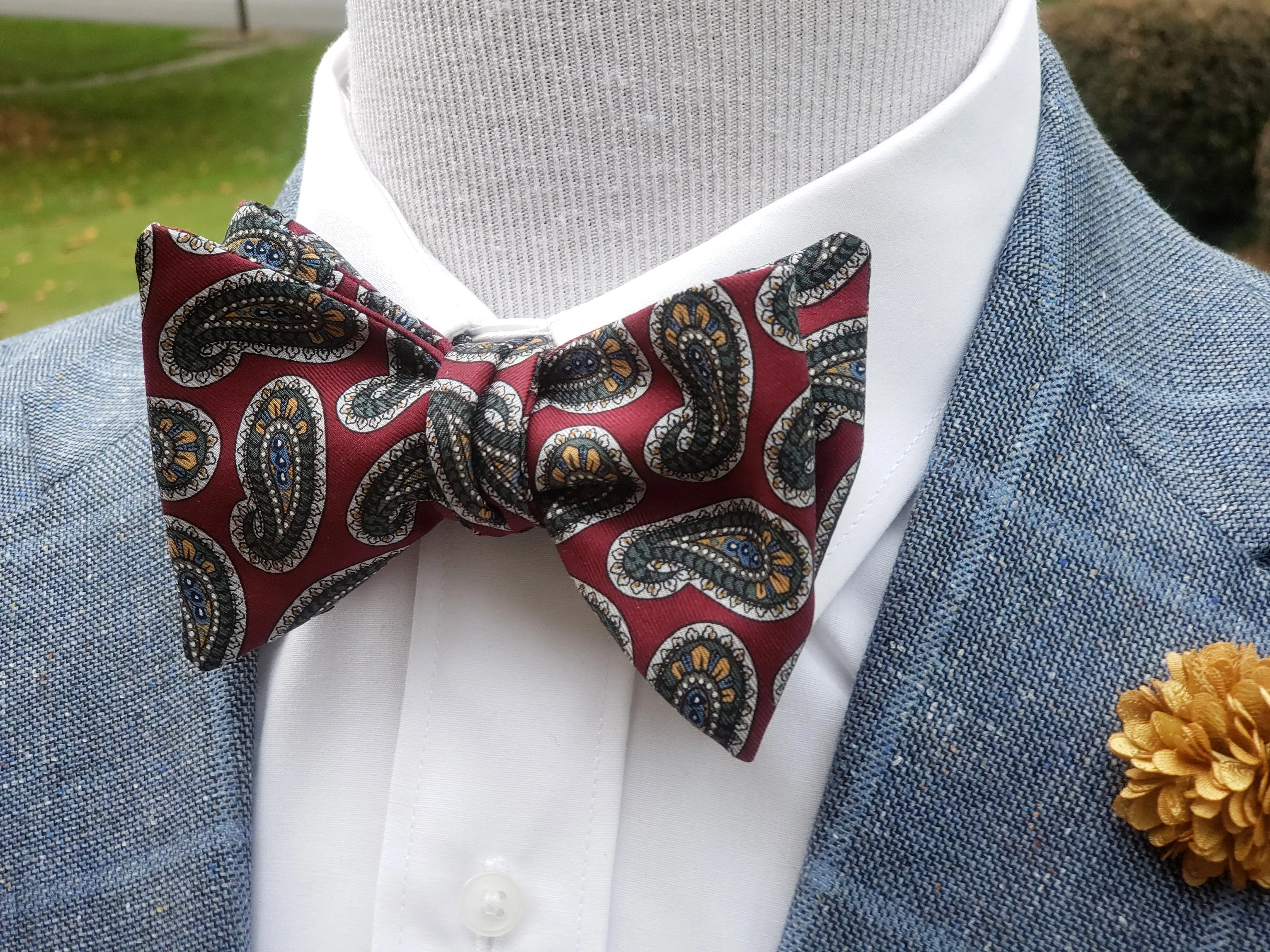 Burgundy Paisley Bixelle Bow Tie