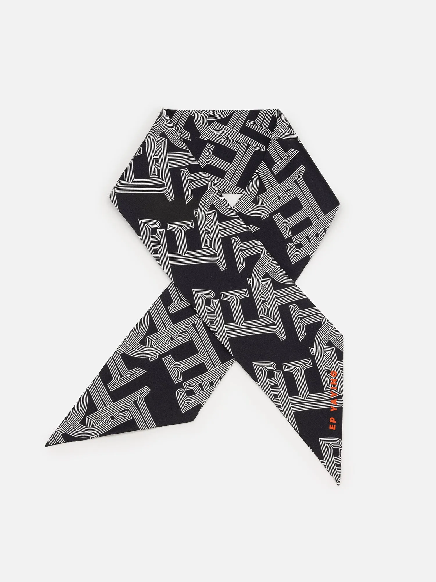 EP YAYING Letters Printed Silk Scarf