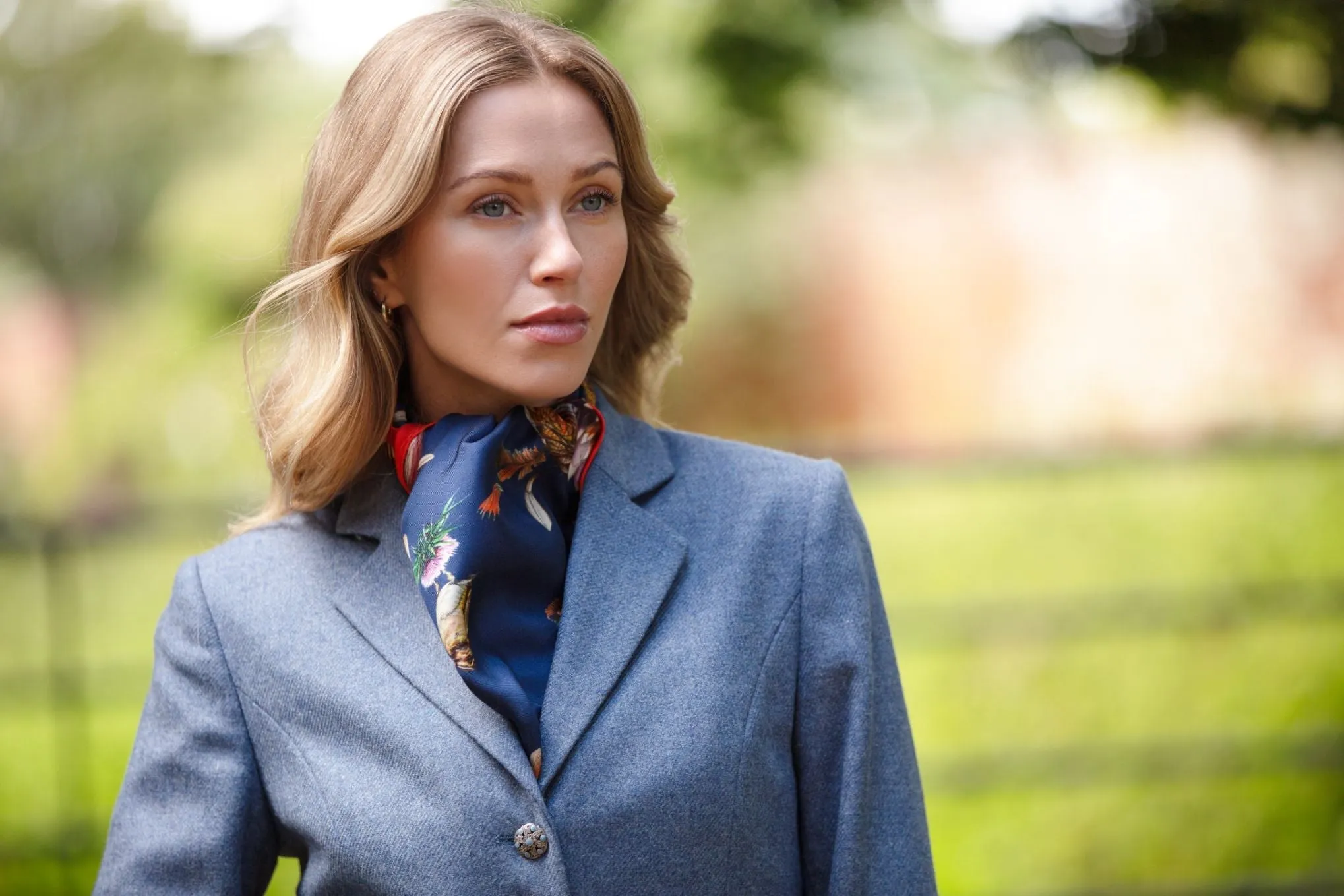 Grouse Misconduct Navy & Seville Orange Classic Silk Scarf
