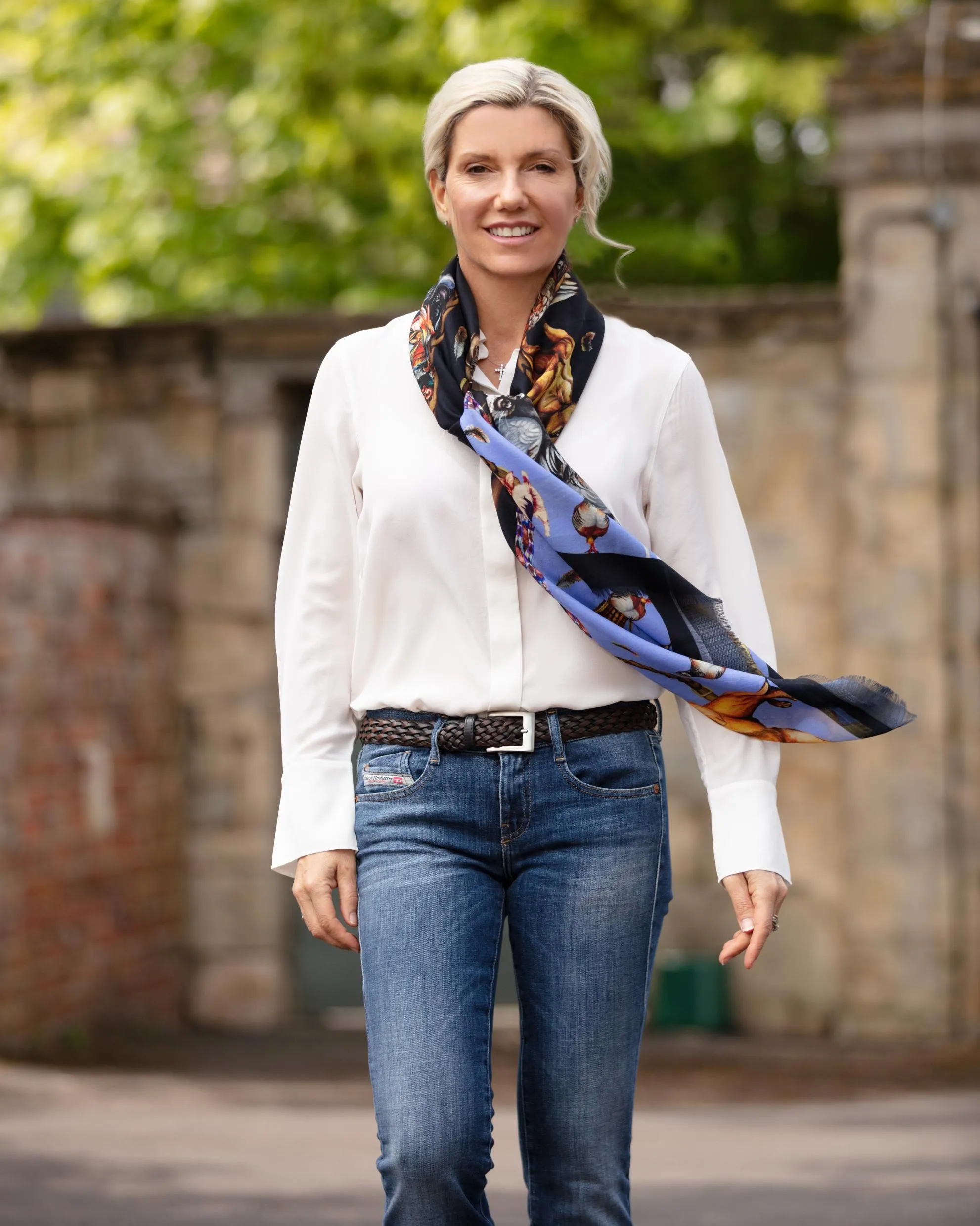 It’s A Dogs Life Navy & Cobalt Blue Wool Silk Shawl