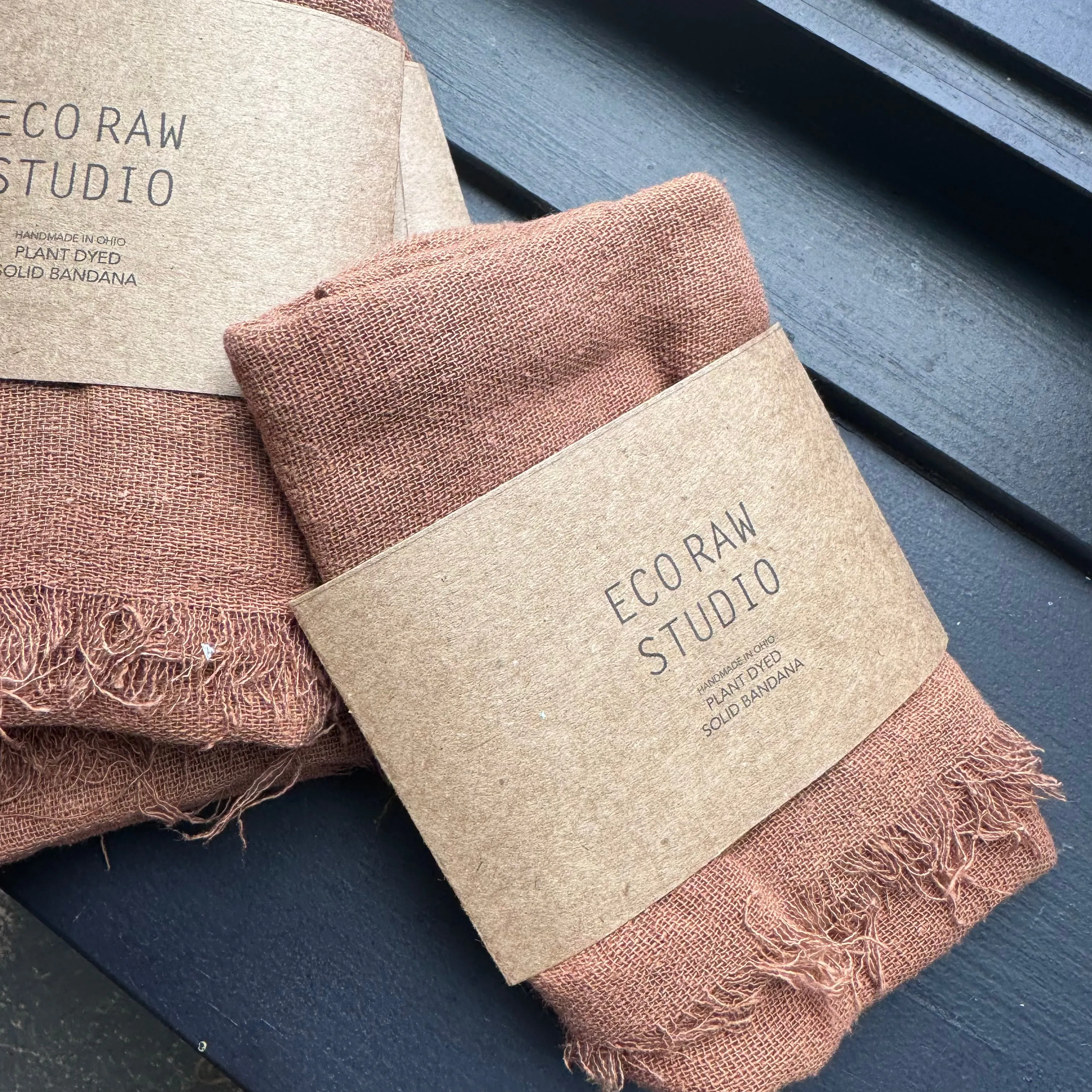 Naturally Dyed Raw Silk Bandana by Eco Raw Studio