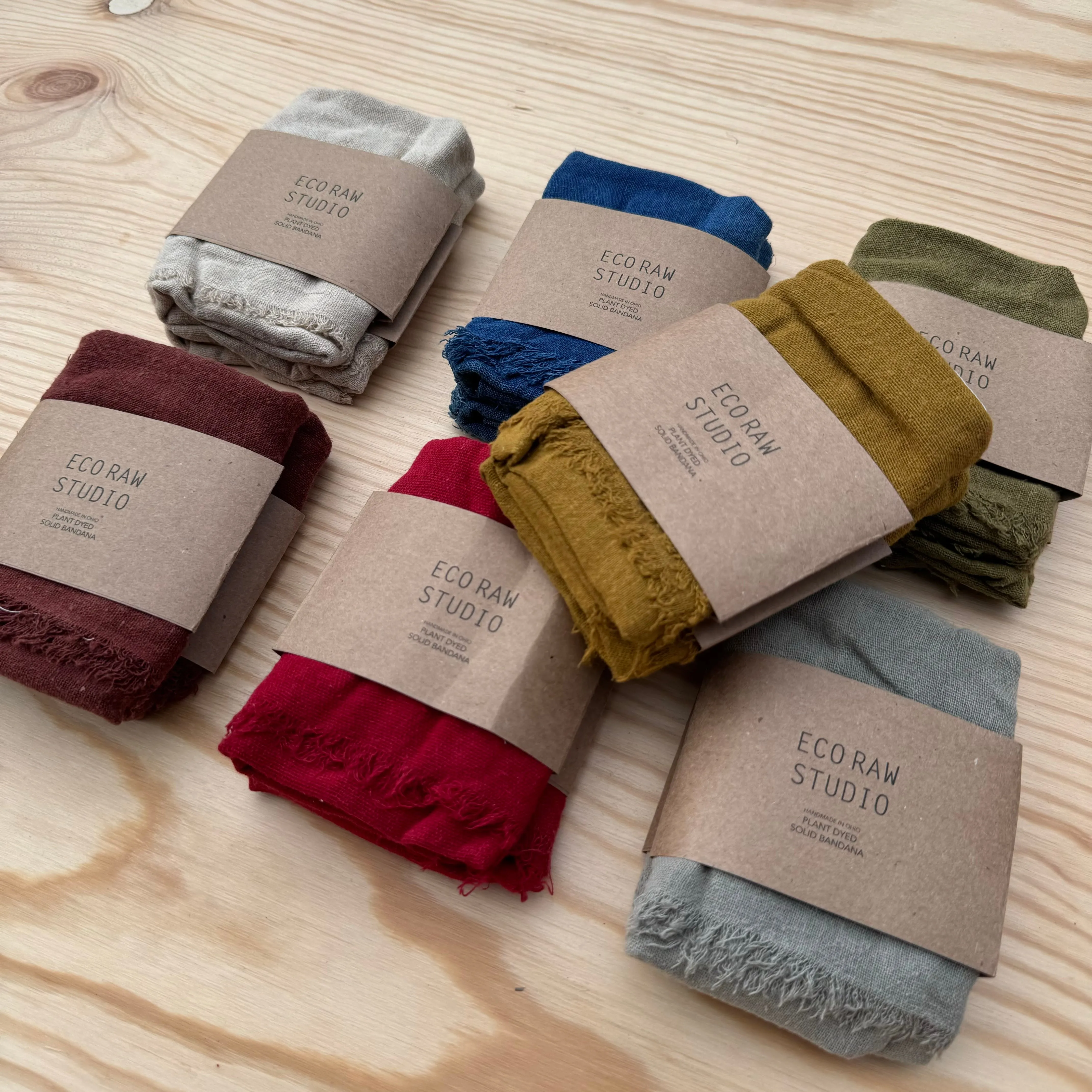 Naturally Dyed Raw Silk Bandana by Eco Raw Studio