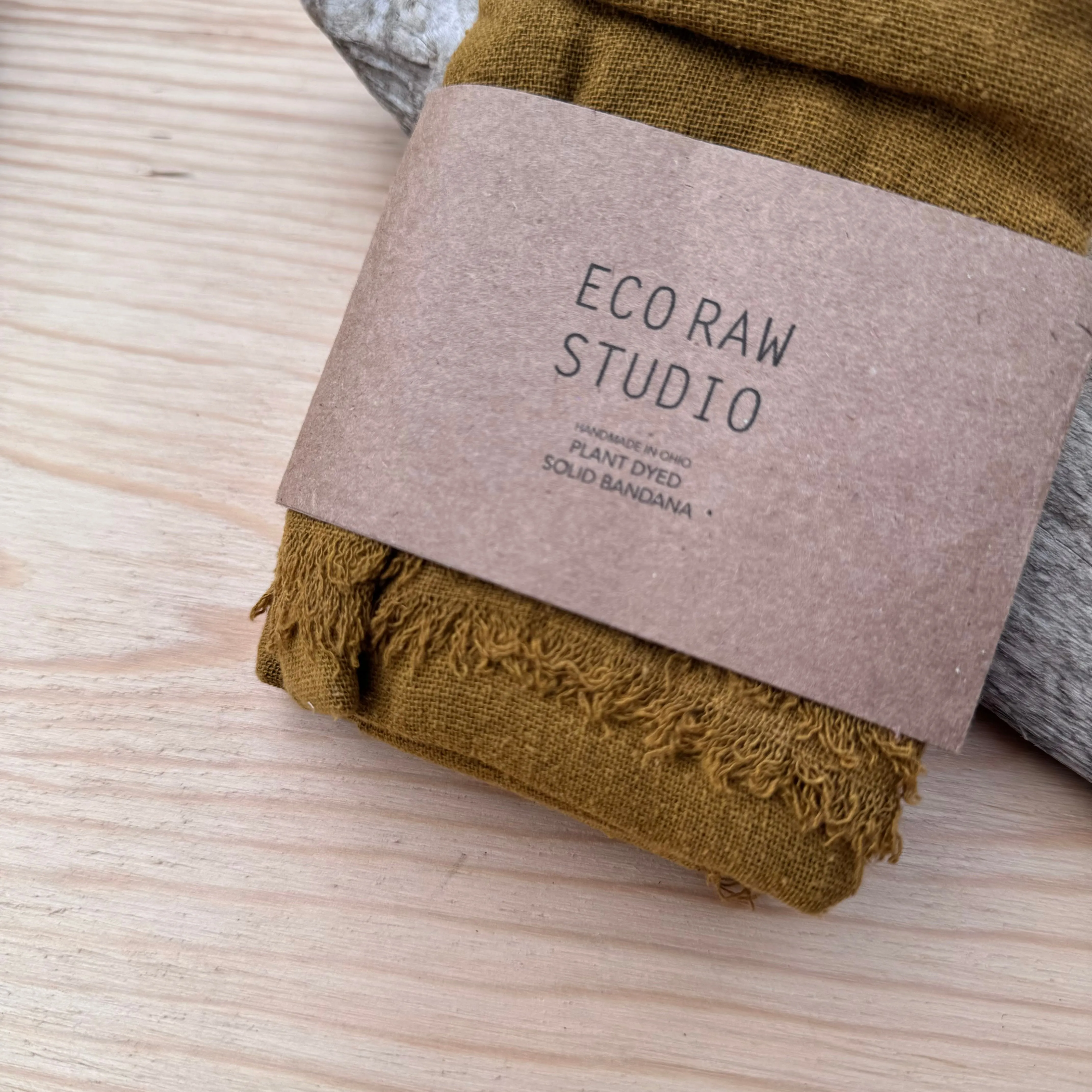 Naturally Dyed Raw Silk Bandana by Eco Raw Studio