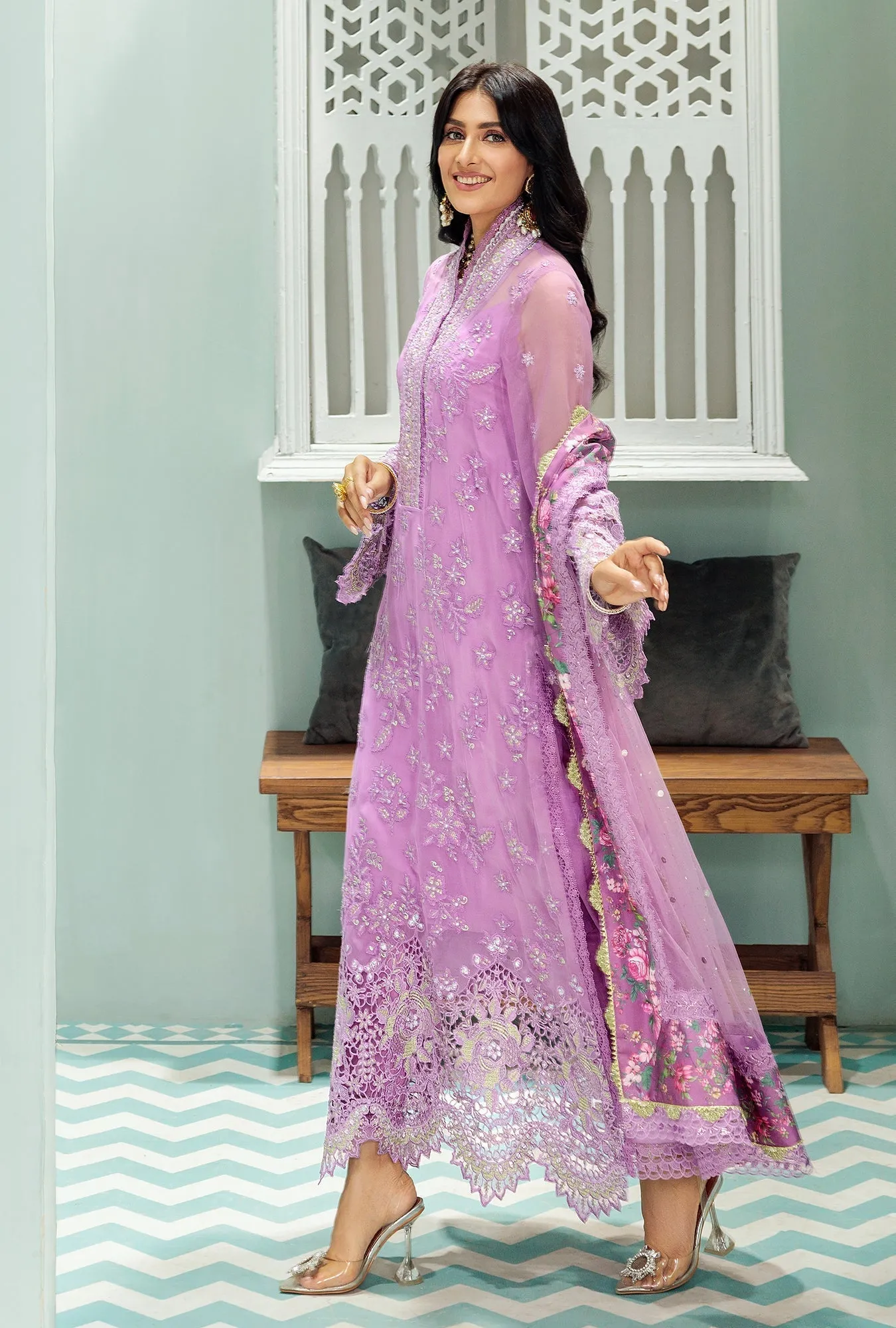Noor by Saadia Asad · Chiffon Laserkari Collection  – D3-RICA