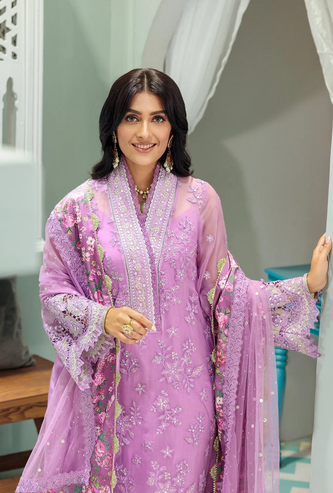 Noor by Saadia Asad · Chiffon Laserkari Collection  – D3-RICA