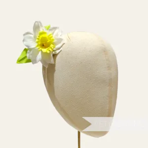 'Sariah' Vintage 1960/70's Czech 7cm Daffodil Silk Hat Flower
