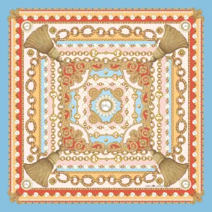 The Jewelled Baroque Silk Neckerchief | 45x45cm