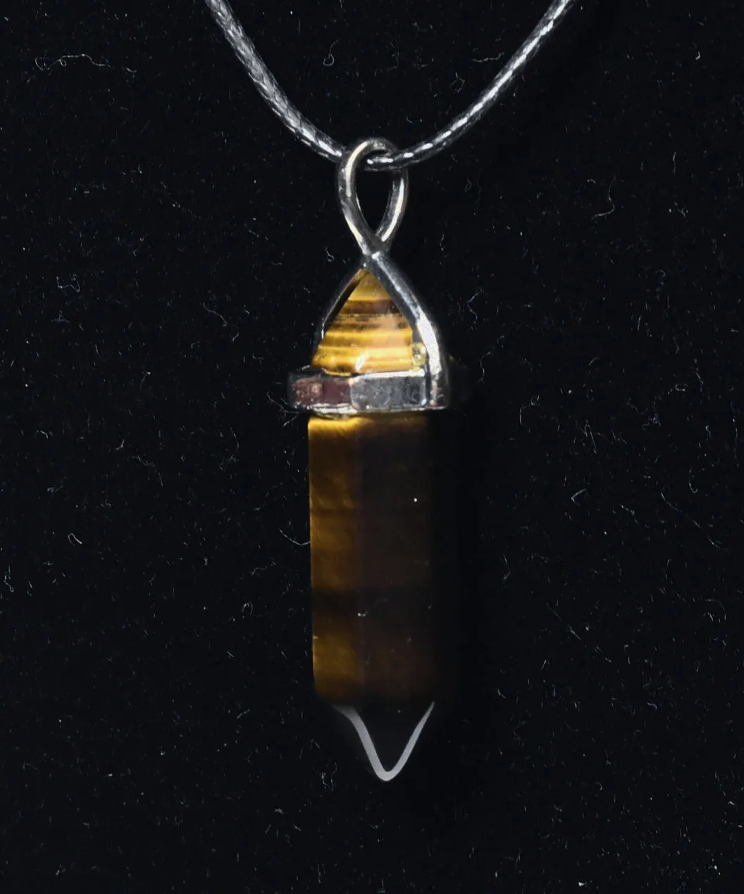 Tiger's Eye Point Pendant Necklace