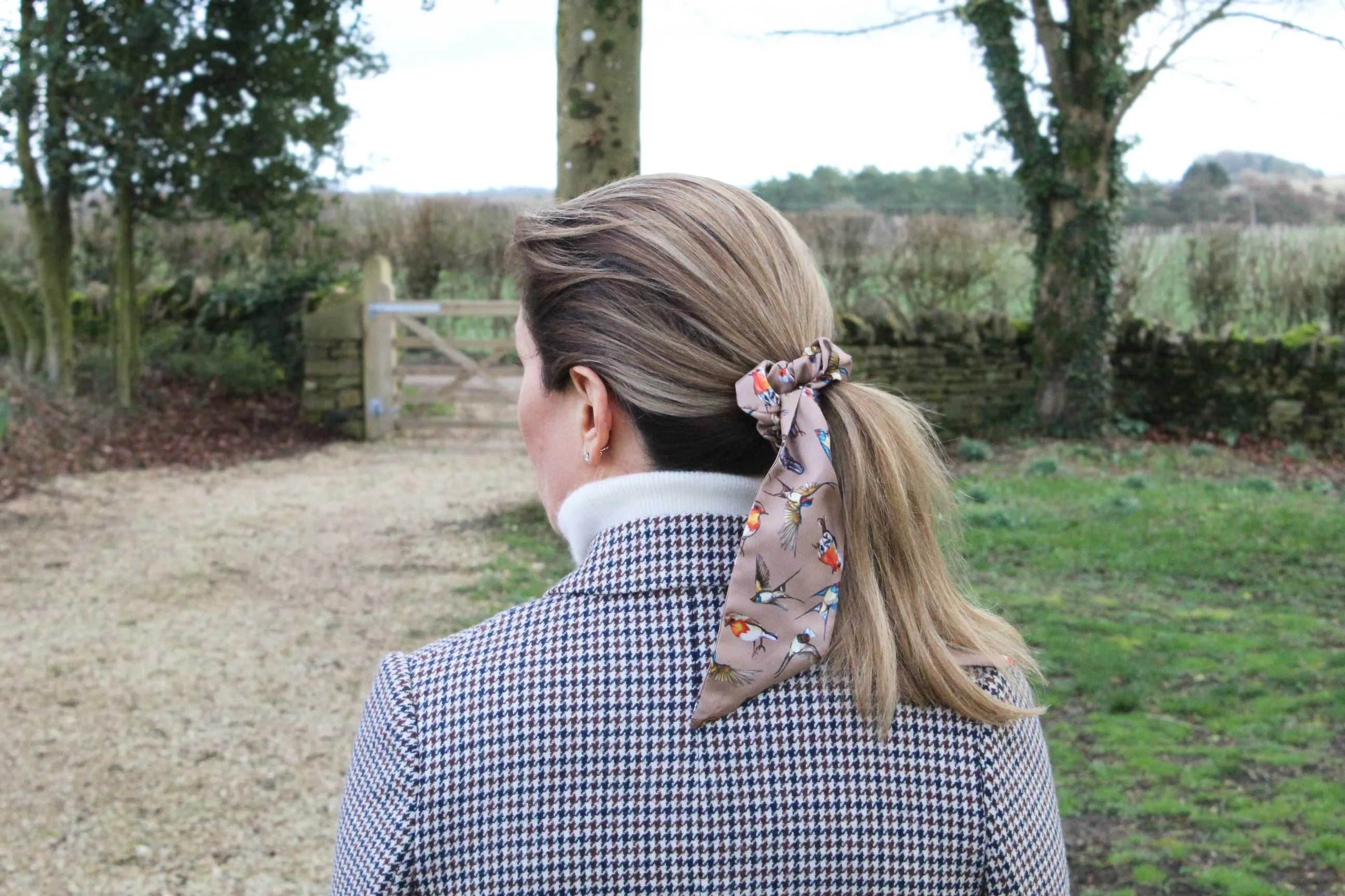 Watching Over Me Mink Medium Tail Silk Scrunchie