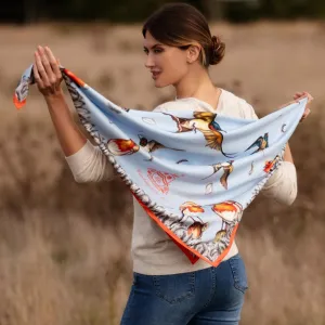 Watching Over Me Mykonos Blue Large Square Scarf