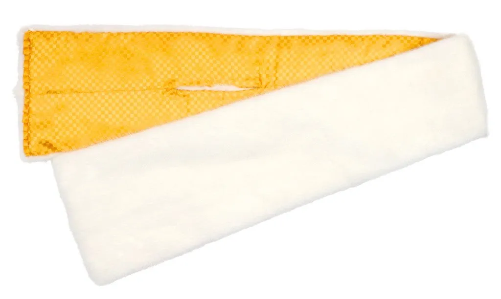 WHITE MINK FUR CROSSOVER SCARF, BOA